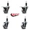 Service Caster 3'' Semi Steel Swivel 1-1/8'' Expanding Stem Caster Set 2 Total Lock Brakes, 4PK SCC-EXTTL20S315-SSR-2-S-2-118 - alternate 2